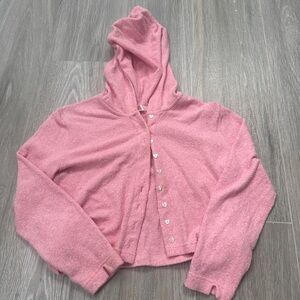 Love shack fancy terry pink cardigan